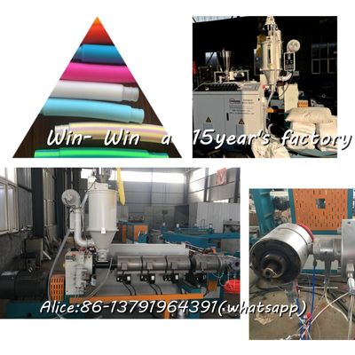 Línea de producción de máquina para fabricar tubos de PVC PP PE Línea de extrusión de tubos corrugados de tornillo simple o doble