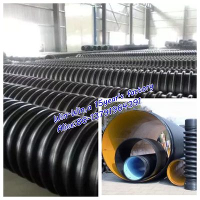 La bobina espiral del HDPE de la pared estructural acanaló la cadena de producción de la protuberancia del tubo