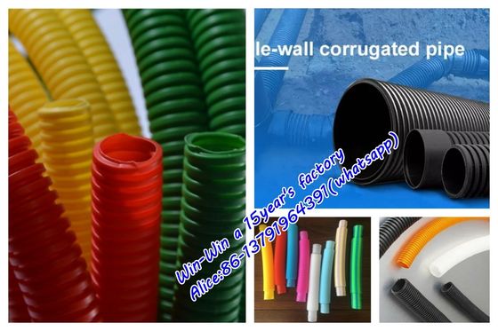 Línea de producción de máquina para fabricar tubos de PVC PP PE Línea de extrusión de tubos corrugados de tornillo simple o doble