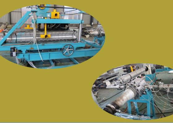 Cadena de producción plástica acanalada de un sólo recinto del tubo 35kgh